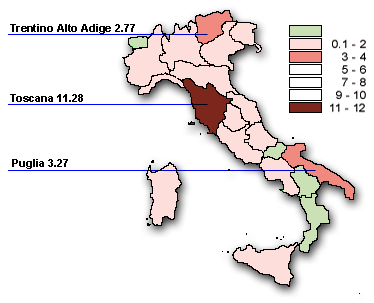 # fazzi per 100000 inhabitants